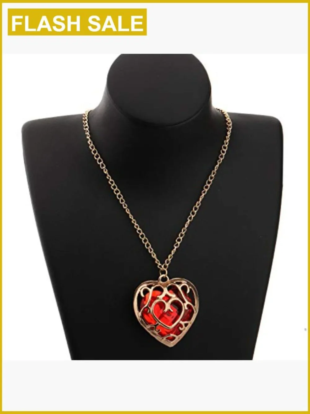 Heart Pendant Necklace Cosplay Gift Adjustable Chain